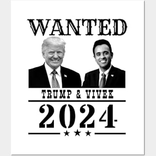 WANTED Trump & Vivek 2024 Posters and Art